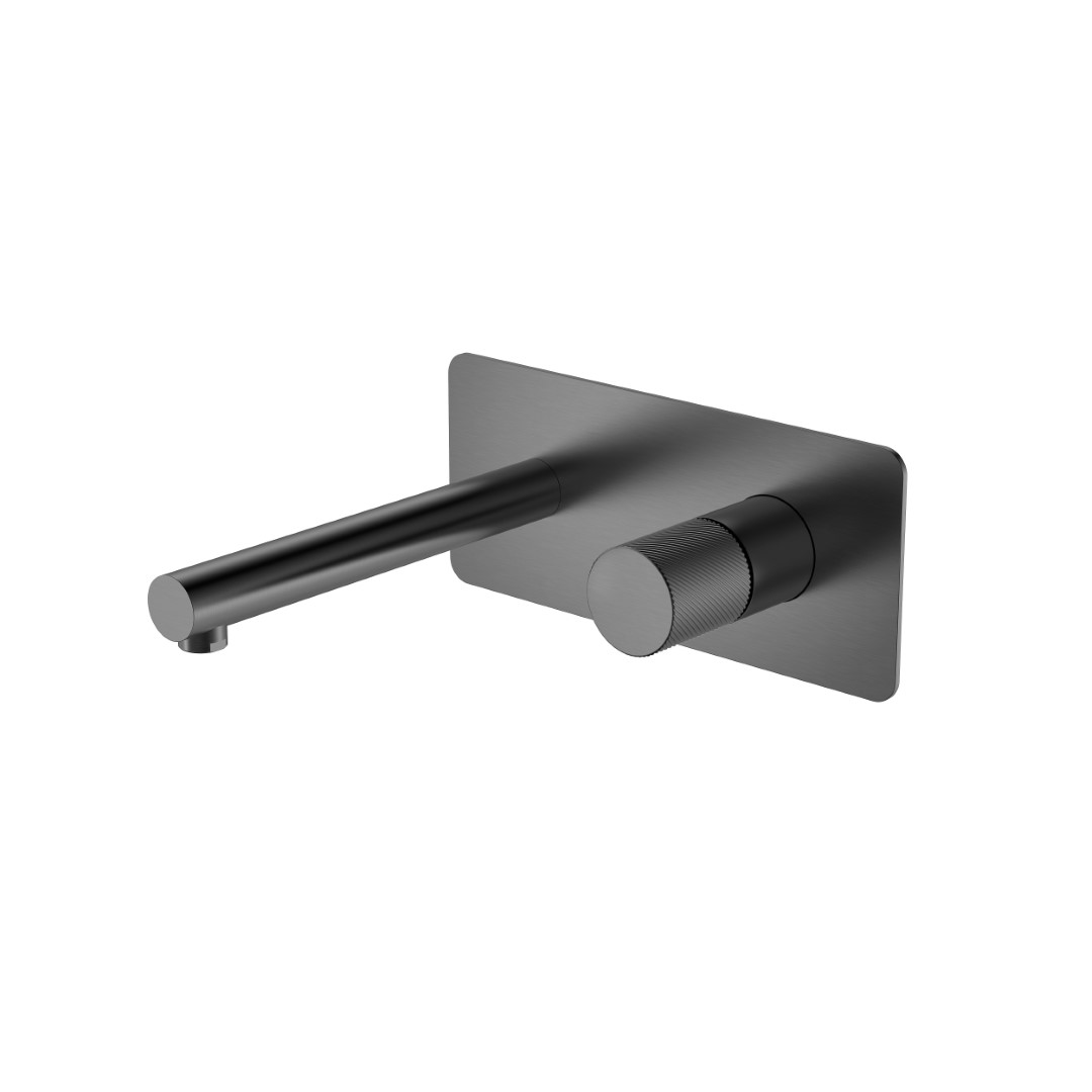 смеситель скрытого монтажа для умывальника boheme stick spirale gun metall графит