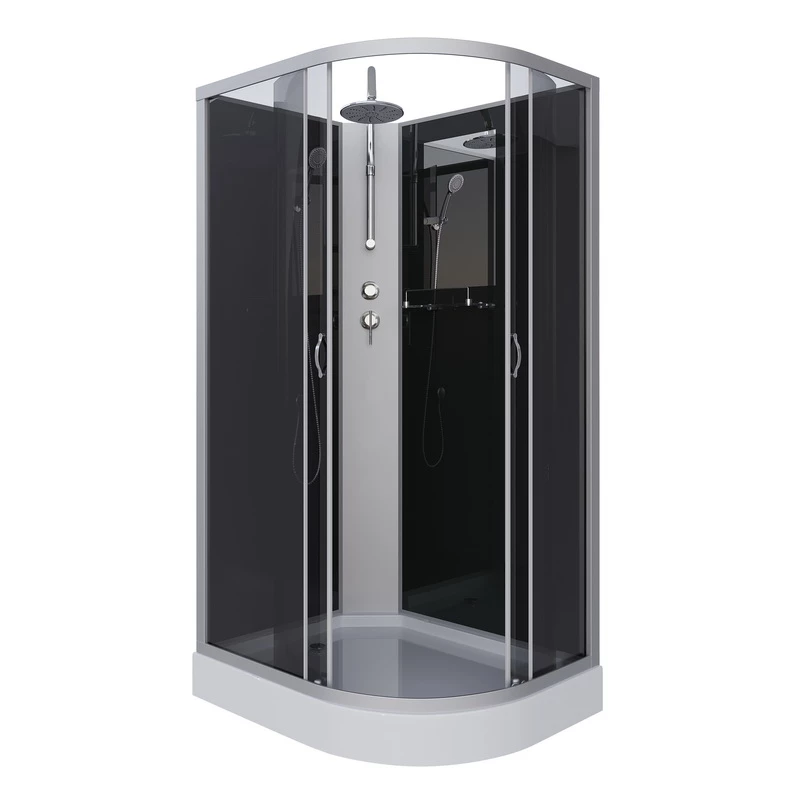душевая кабина niagara classic ng-3512-14lbkt 120x80 без крыши, стекла тонированные, профиль серебро