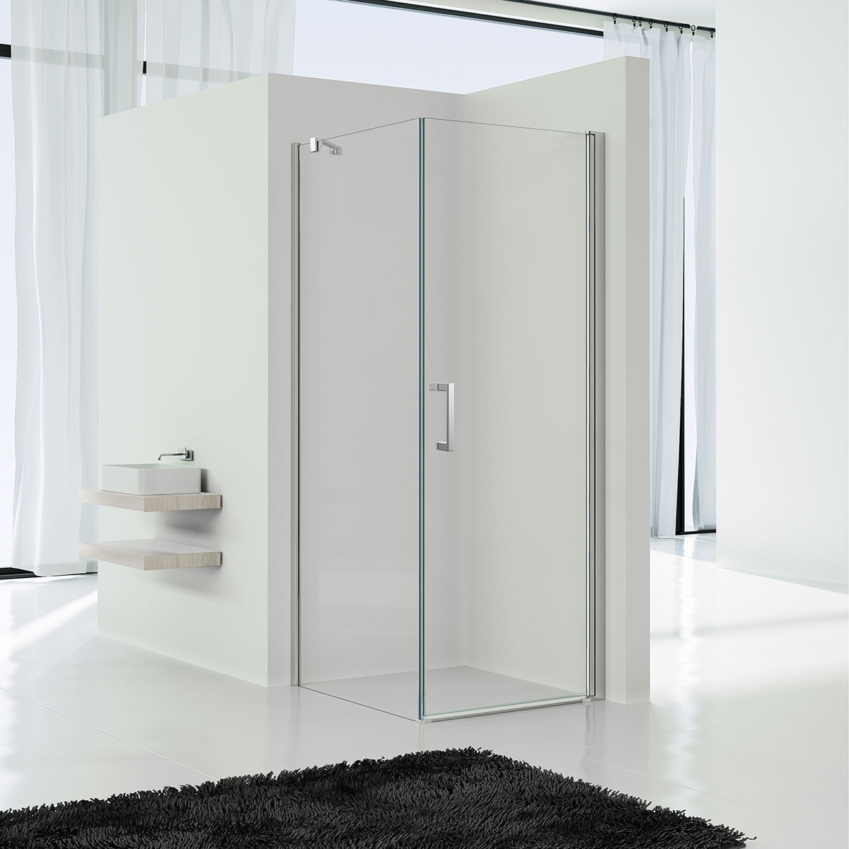 душевой уголок vincea orta vsr-1o9090cl 90x90 стекло прозрачное
