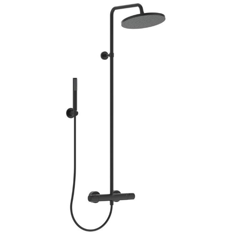 душевая стойка ideal standard ceratherm t25 black bc748xg с термостатом, черный