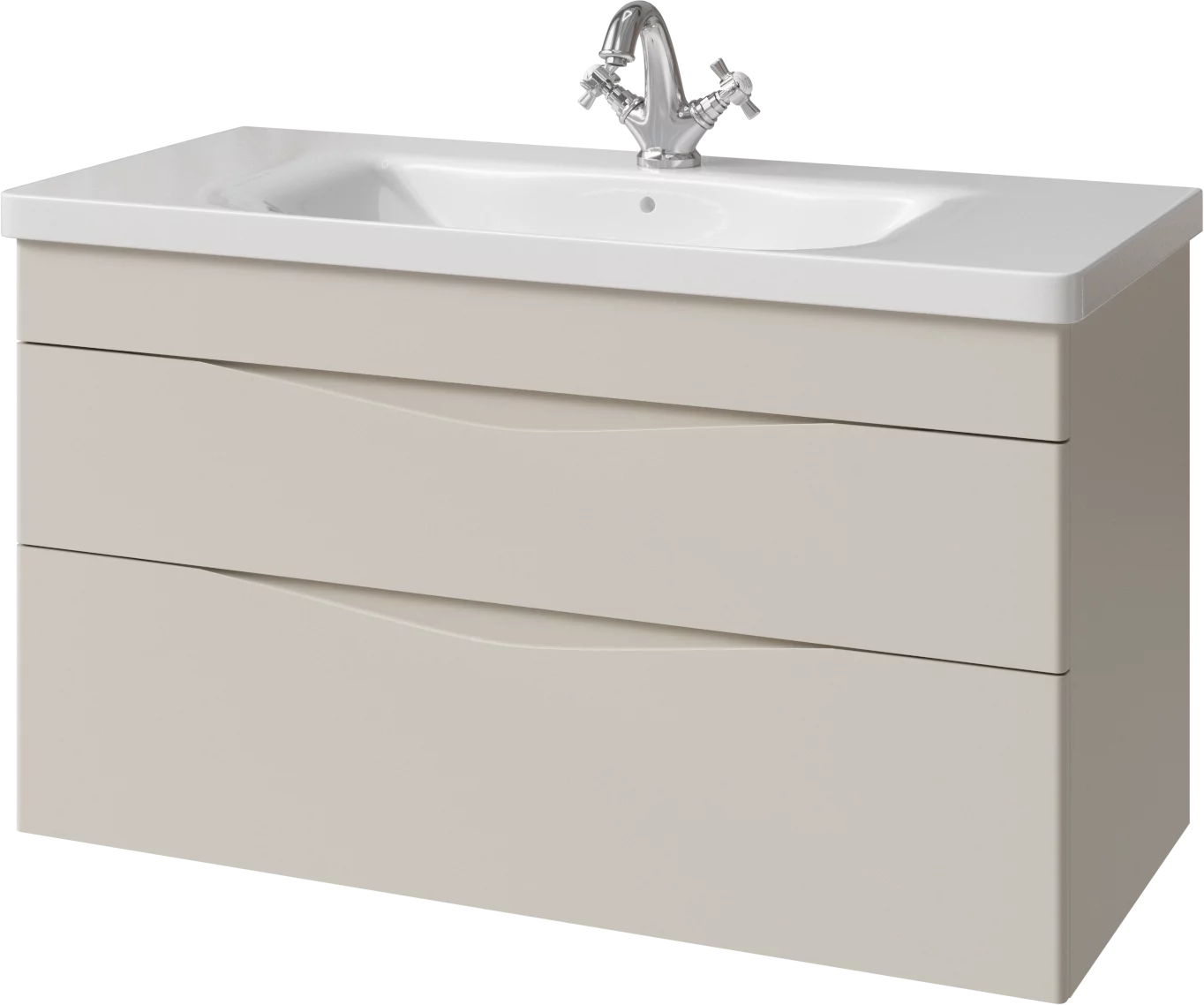 тумба подвесная caprigo lento 100 36214-sf023 бежевый матовый