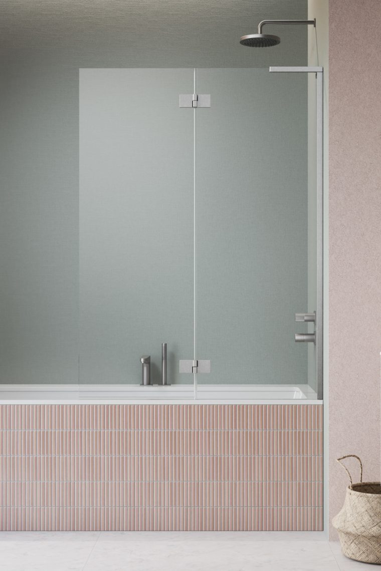 шторка на ванну radaway essenza 8 sl brushed nickel pnd ii 140x150 правая, стела прозрачные. профиль брашированный никель
