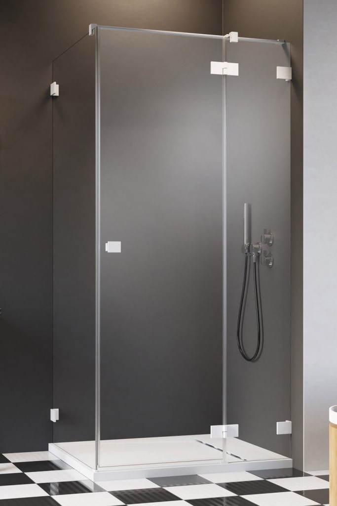 душевой уголок radaway essenza pro white kdj 80 r 80x90 стекло прозрачное, профиль белый