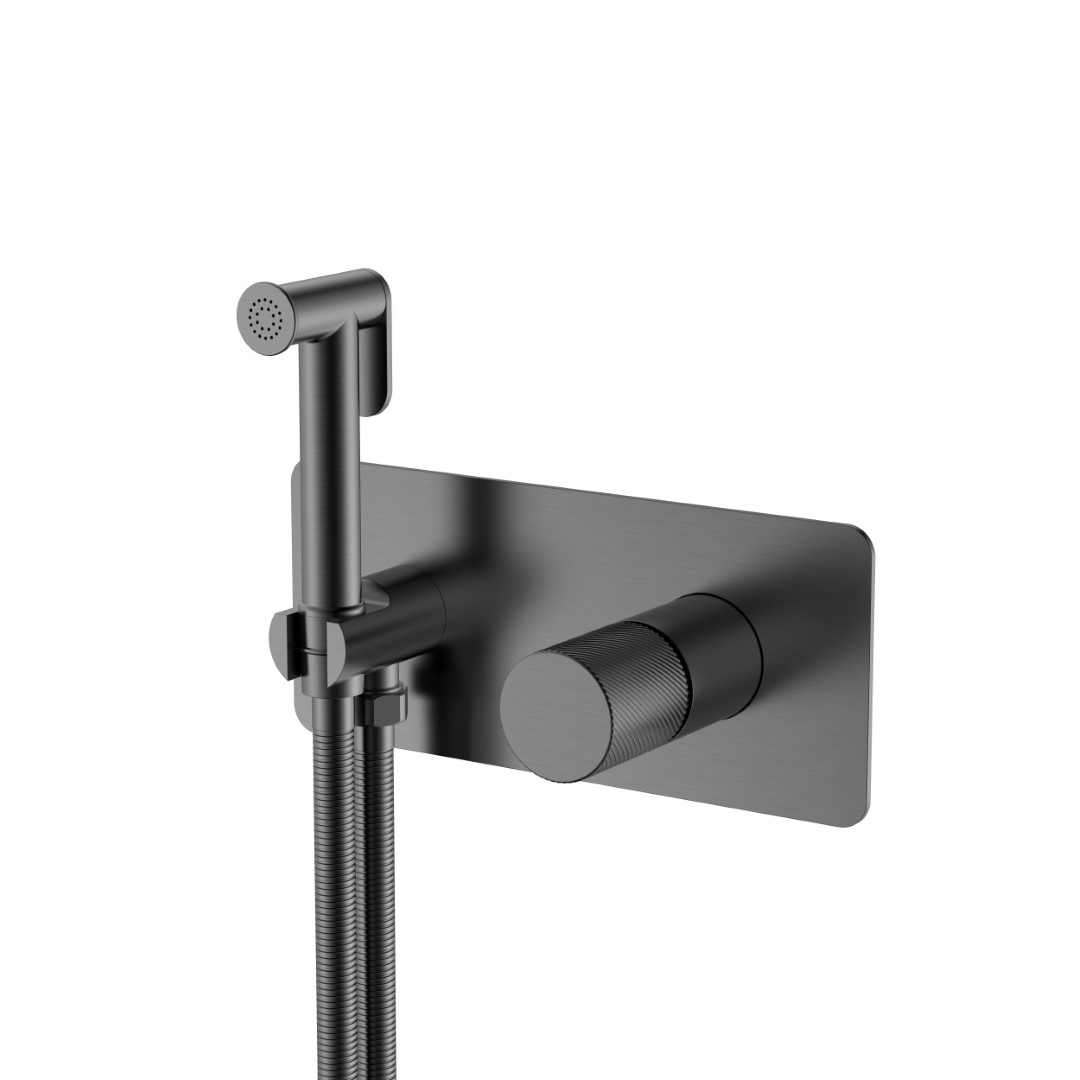 смеситель для биде boheme stick spirale gun metall графит