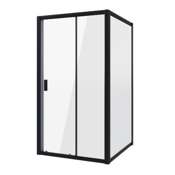душевой уголок niagara nova ng-82-11ab+ng-a100b 110x100 стекла прозрачные, профиль черный