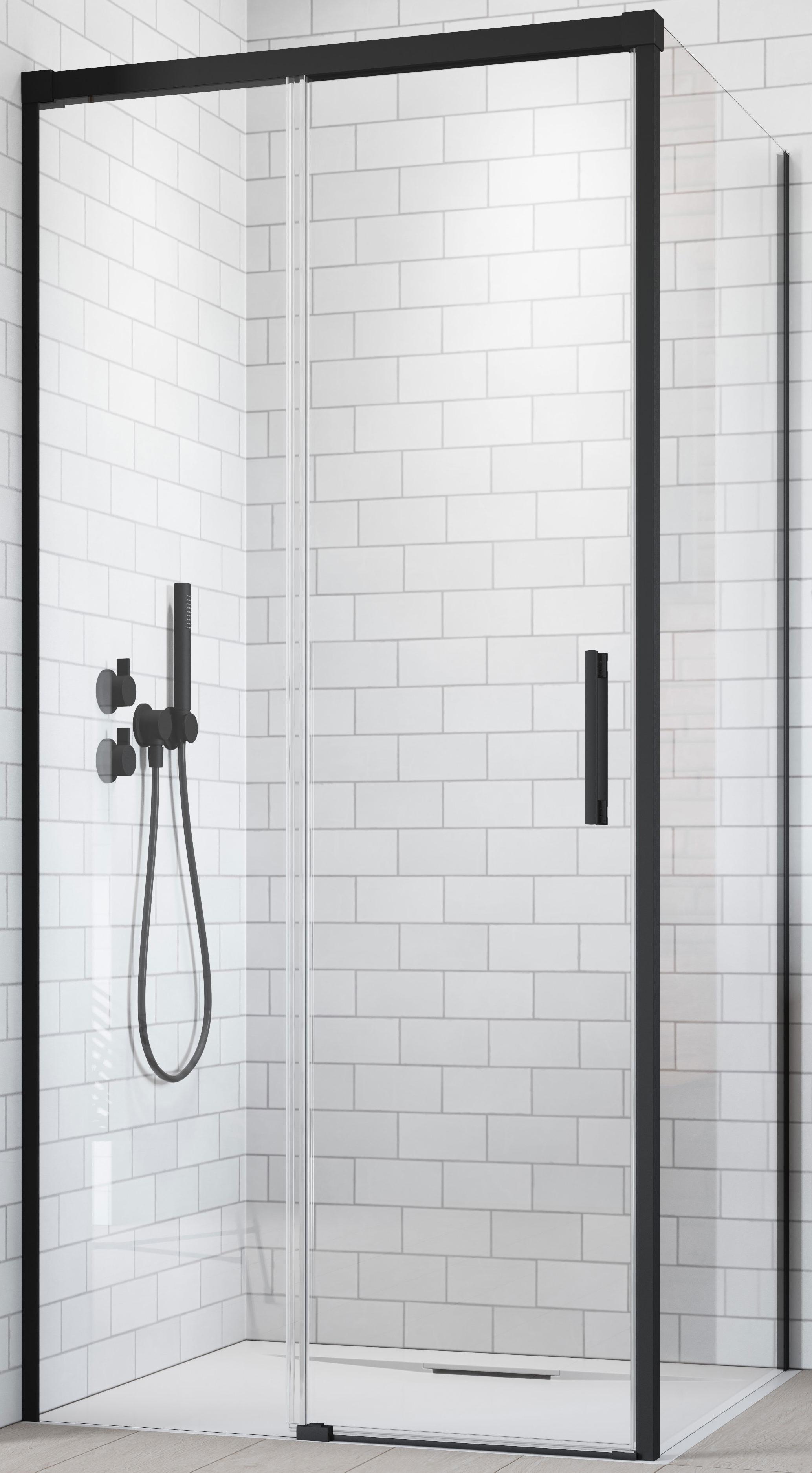 душевой уголок radaway idea black kdj 150x70 стекло прозрачное