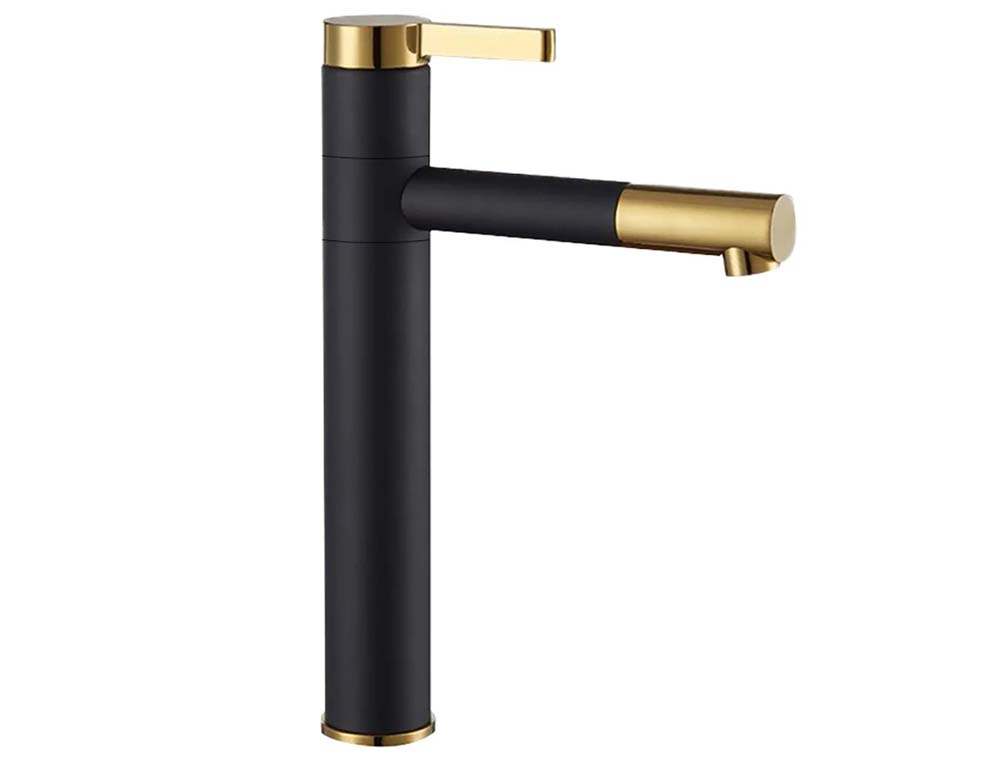 смеситель для умывальника rea smart black/gold rea-b7402 черный/золото