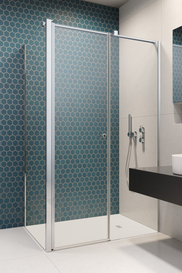 душевой уголок radaway eos kds ii 120x90 правый, стекла прозрачные, профиль хром