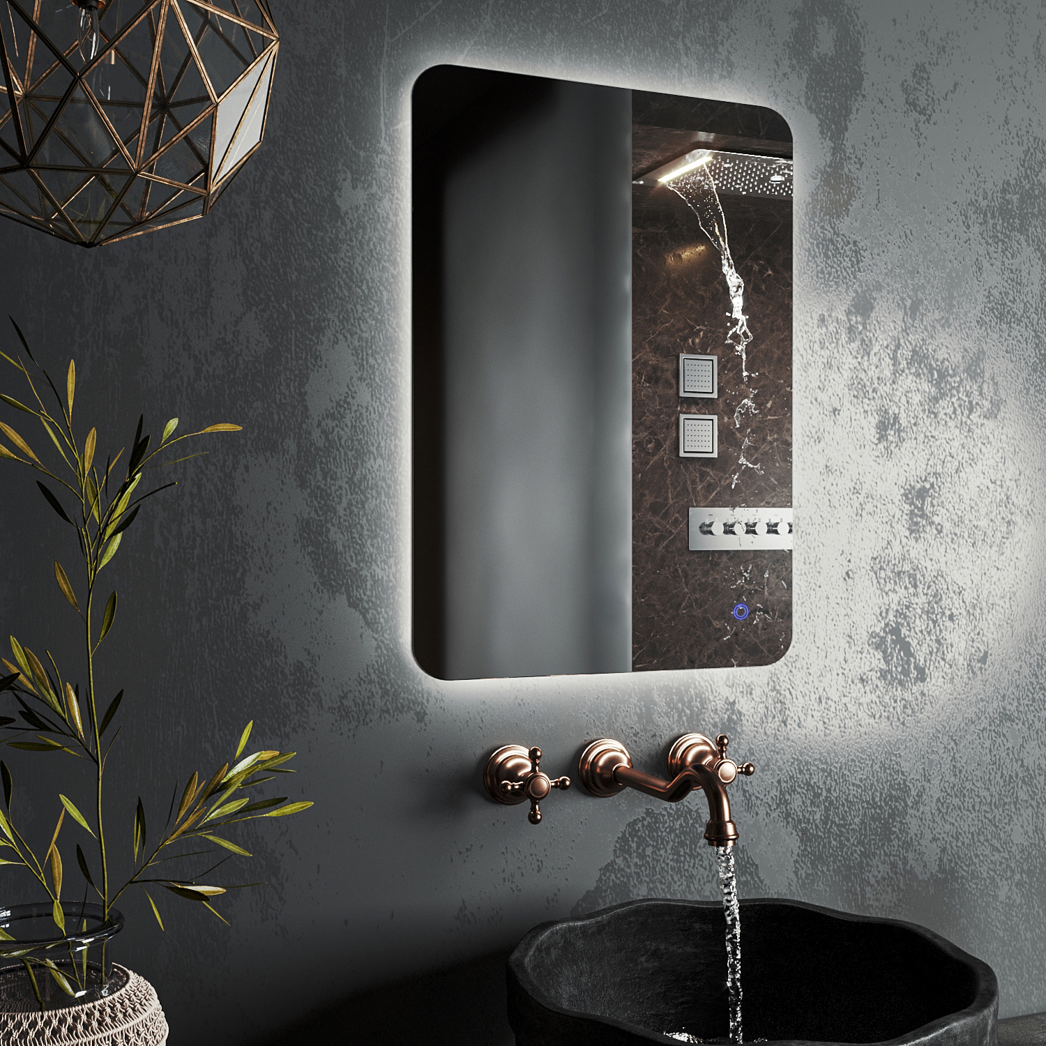 зеркало roxen bella 50x70 с led подсветкой