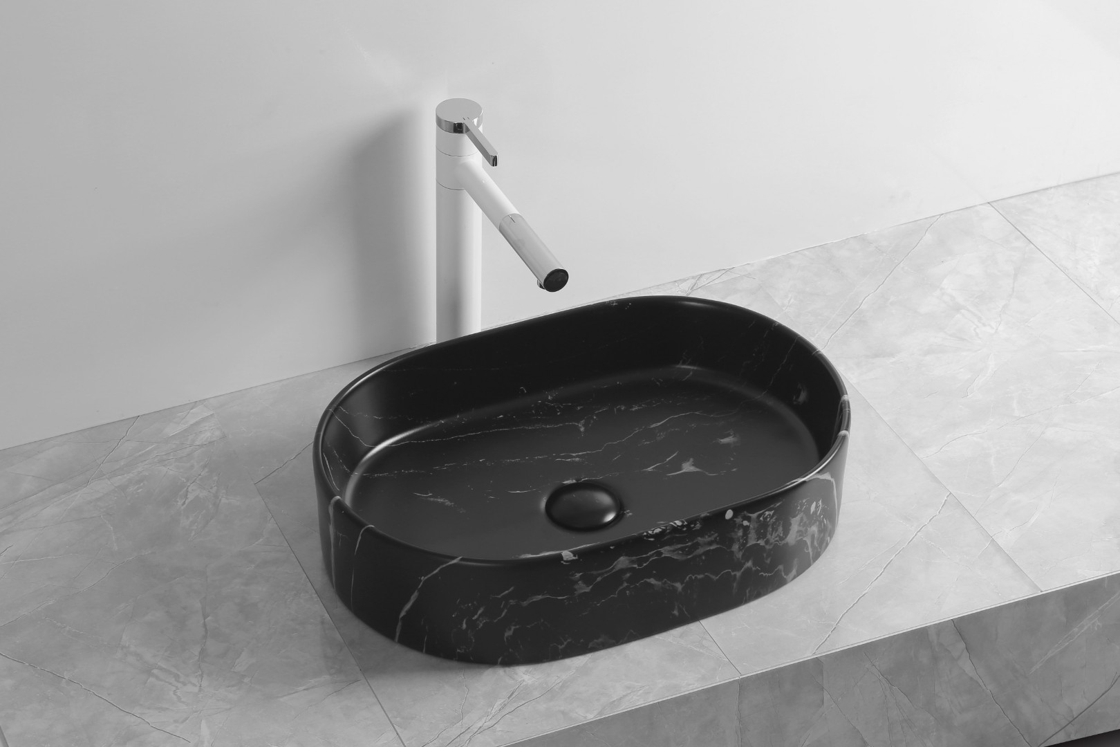 умывальник накладной cerutti spa cr0055b mmb2 50x35 мрамор черный матовый