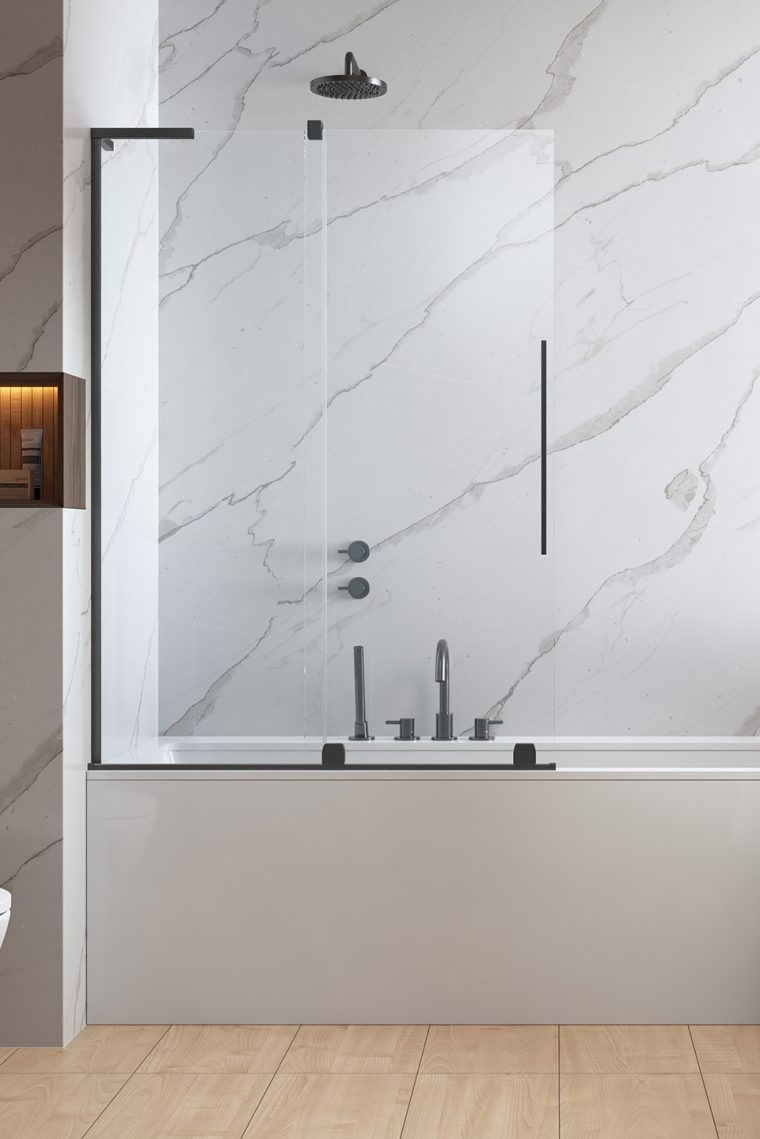шторка на ванну radaway furo sl brushed gunmetal pnd ii l 110x150 стекла прозрачные, профиль брашированная оружейная сталь