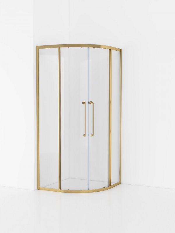 душевой уголок cezares relax-304-r-2-90-c-boro 90x90 стекла прозрачные, профиль брашированное золото