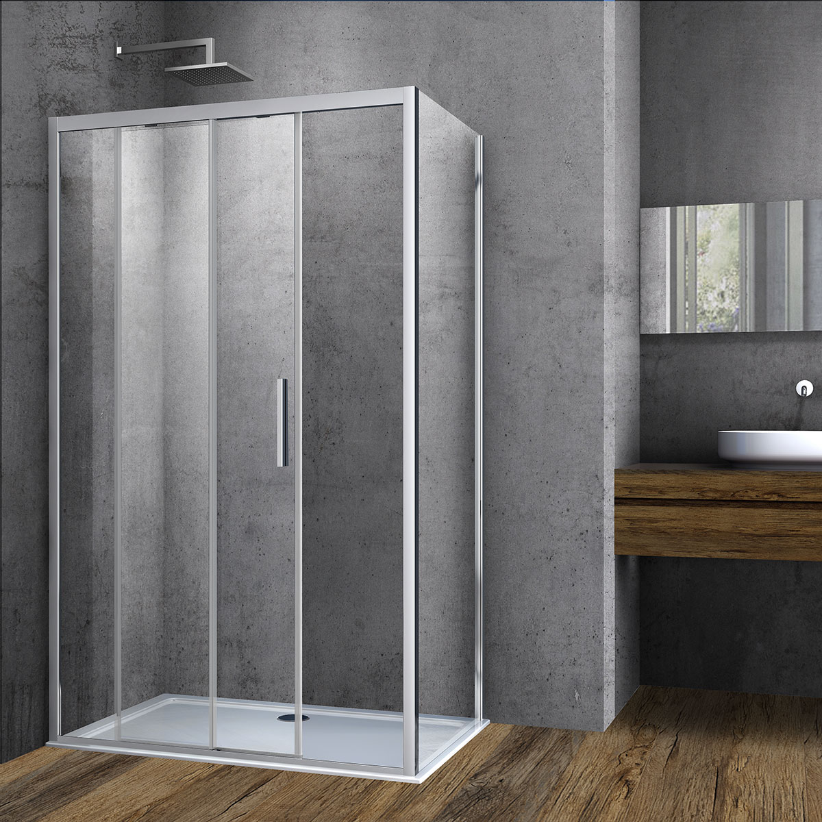 душевой уголок vincea soft vsr-3so1011cl 110x100 прозрачное стекло / профиль хром