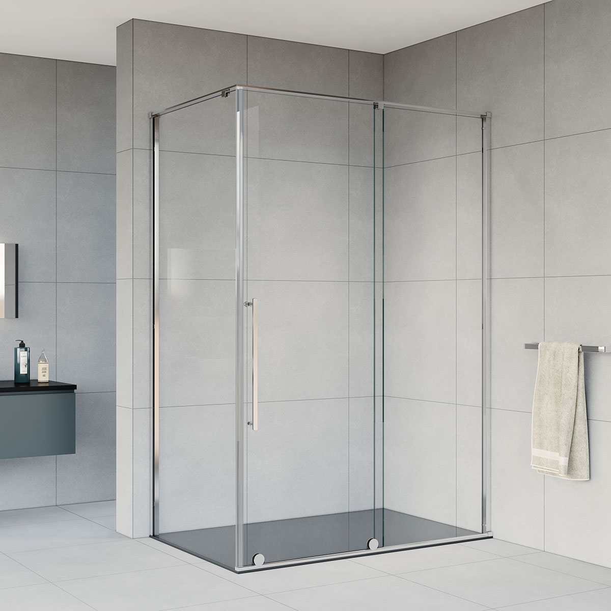 душевой уголок vincea arno vsr-1a9015cl 150x90 прозрачное стекло / профиль хром