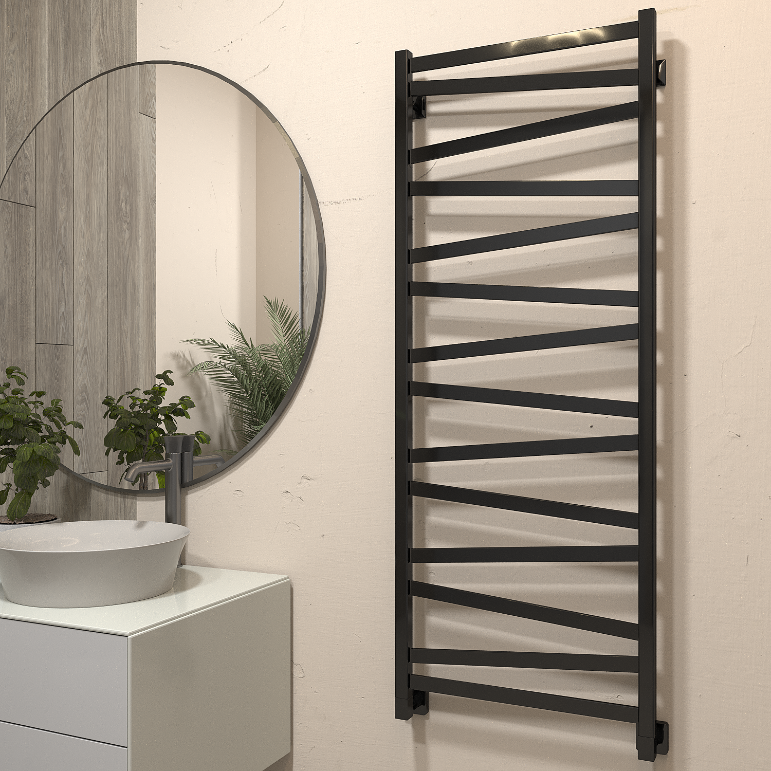 полотенцесушитель водяной stinox madena 50x140 черный глянец