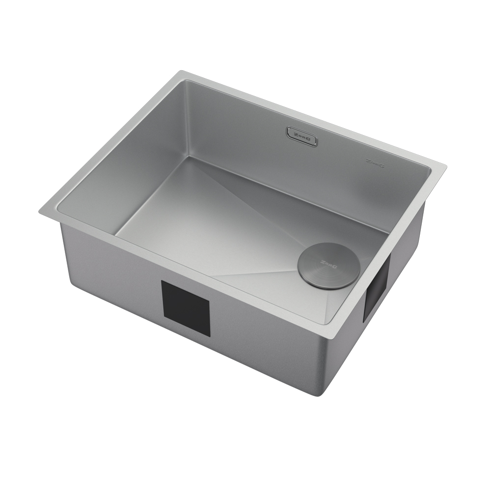 кухонная мойка zorg zerox 54 u / if side sf zurinox steel 54x44 матовая нержавеющая сталь
