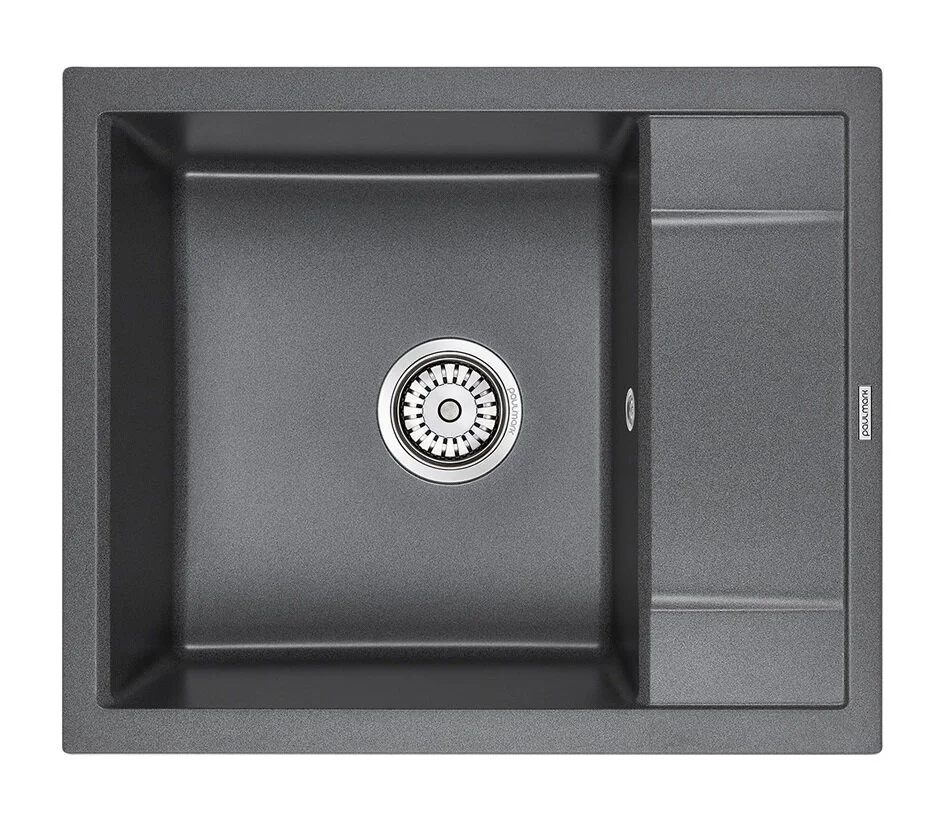 мойка кухонная paulmark optimum pm216050-dg 60x50 графит
