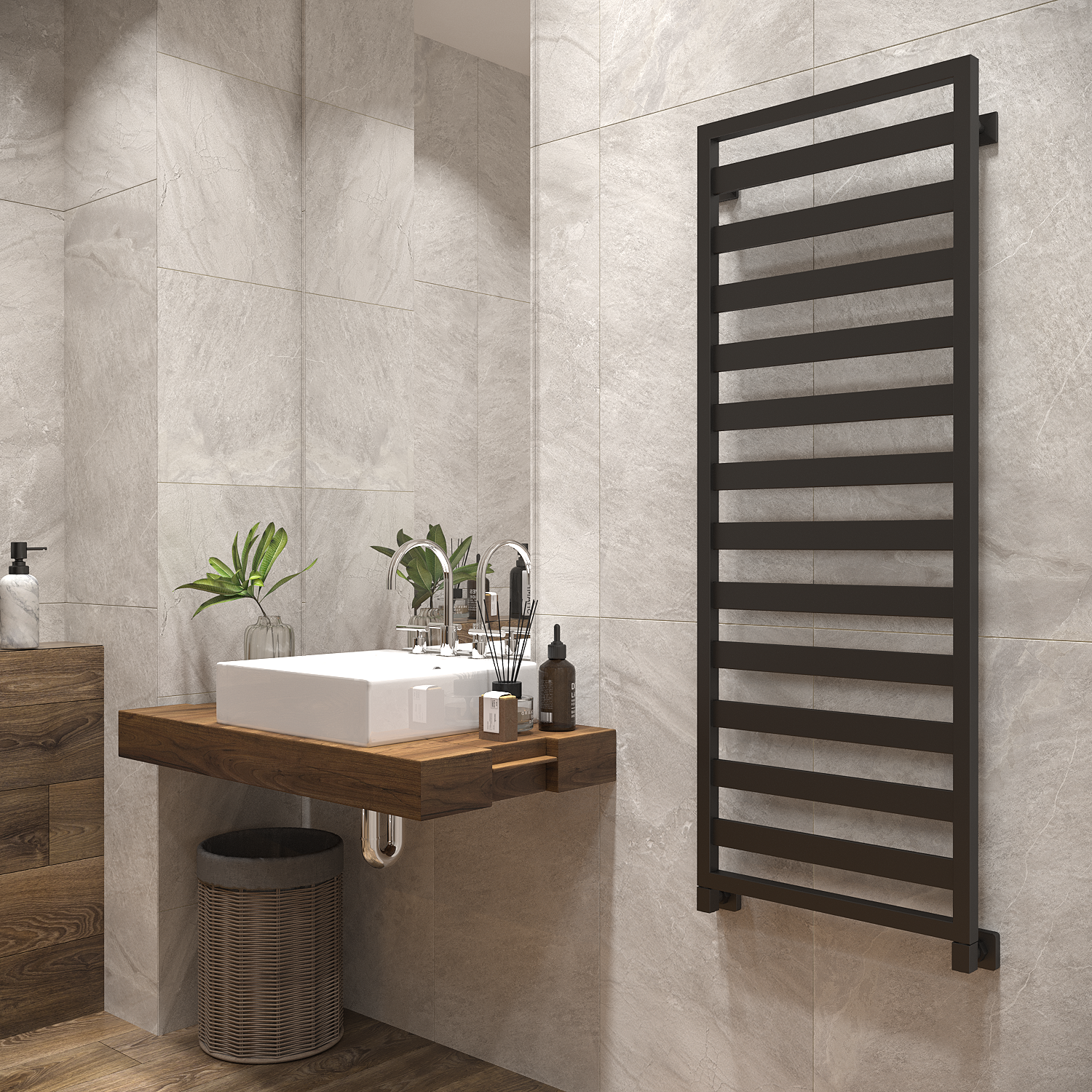 полотенцесушитель водяной stinox tempra 50x140 черный матовый