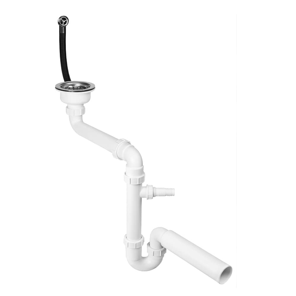сифон для мойки mcalpine hc7ssk1-pol1-25 с круглым переливом space saving
