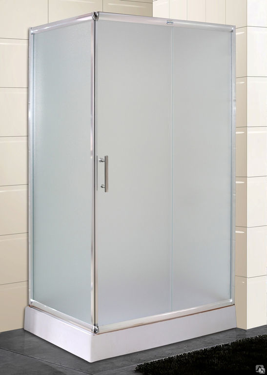 душевой уголок esbano esr-8022 100x80 стекла матовые, профиль хром
