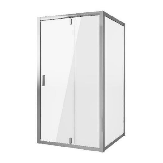 душевой уголок niagara nova ng-63-10a+ng-a80 100x80 стекла прозрачные, профиль хром