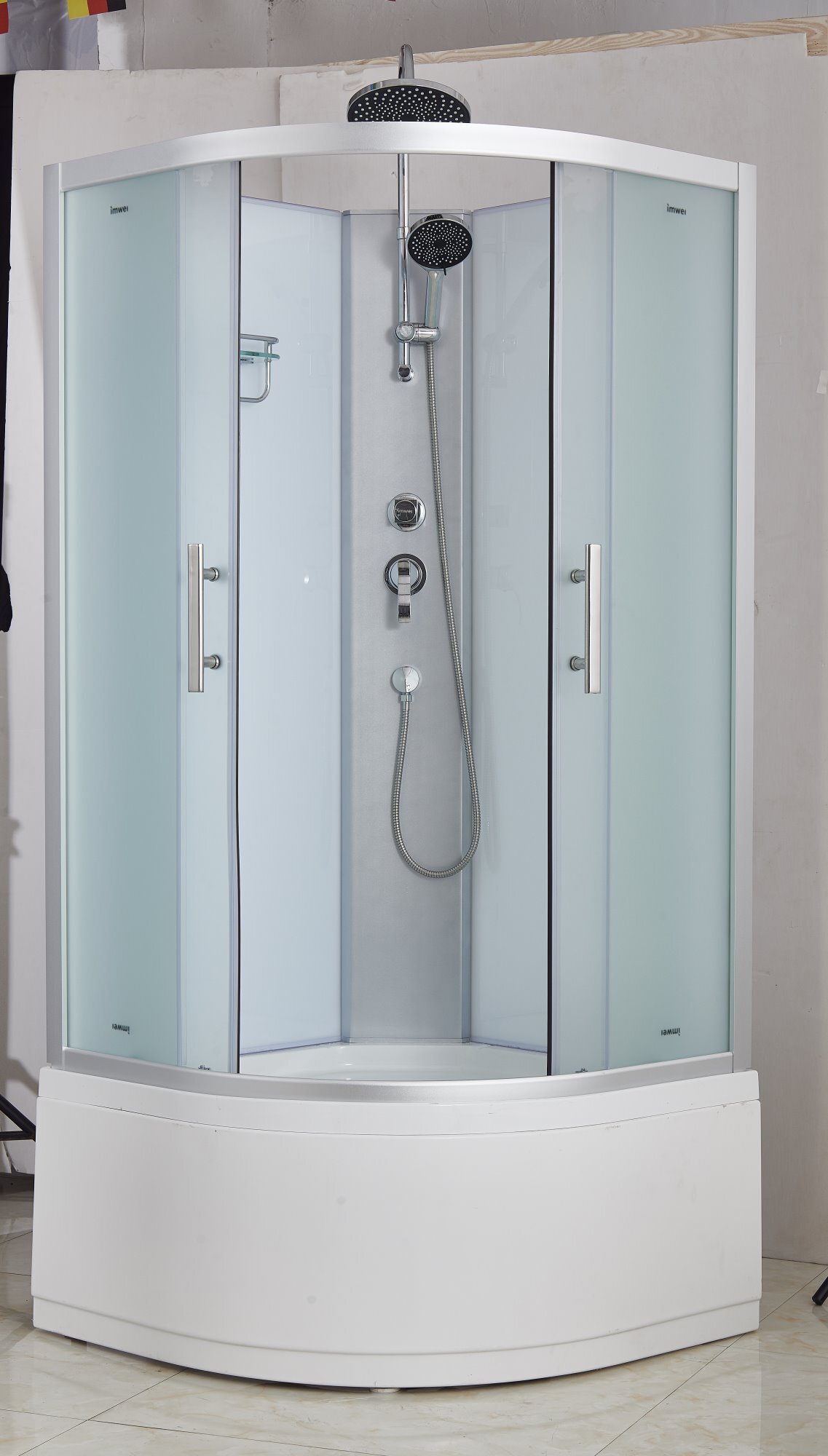 душевая кабина timo imwei xs-90sf 90x90 б/к, стекла матовые, профиль хром