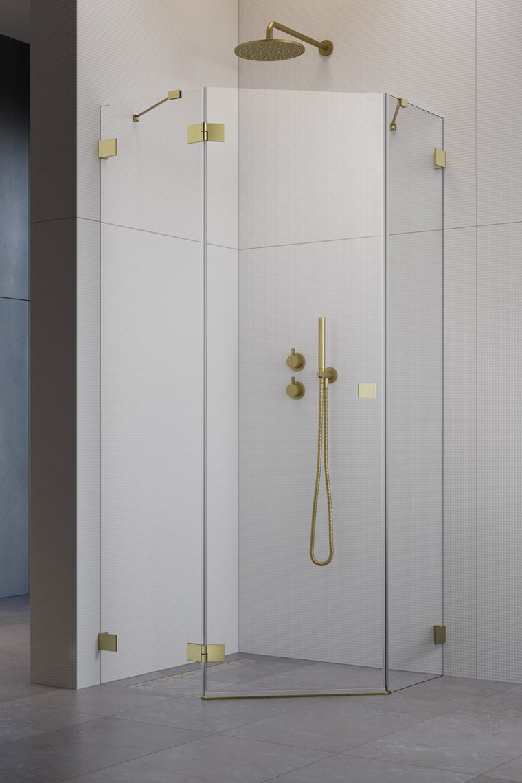 душевой уголок radaway essenza pro brushed gold ptj l 80x100 прозрачное/брашированное золото