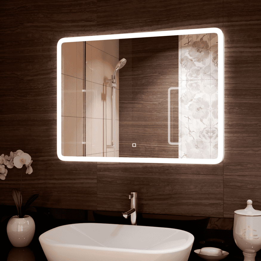 зеркало континент demure led 100x70 с подсветкой, сенсорным управлением и подогревом