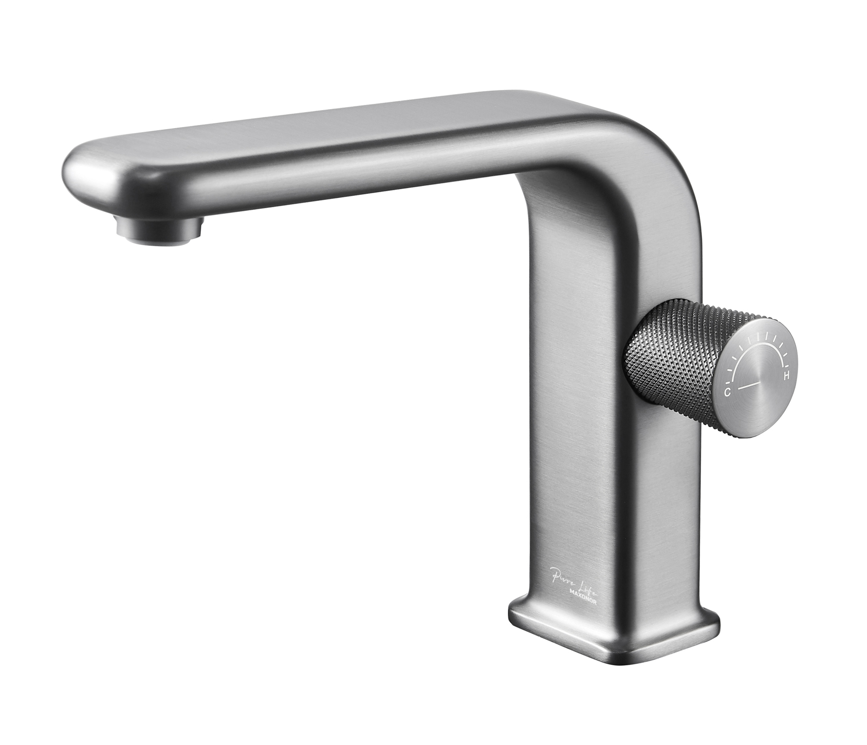 смеситель для умывальника maxonor pure life salon pl1097-9 пепельный