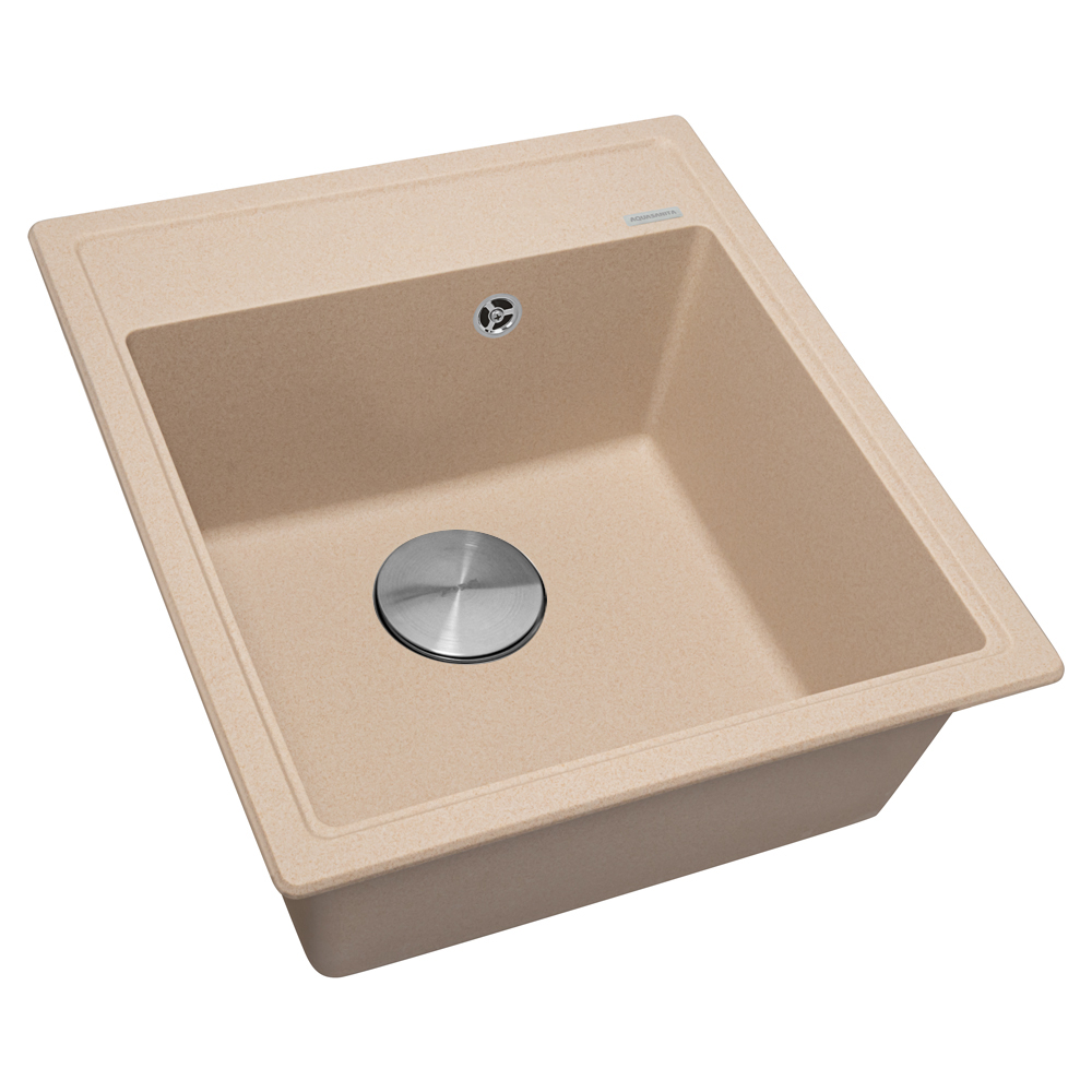 мойка кухонная с сифоном zorg rock 46 premium beige бежевый