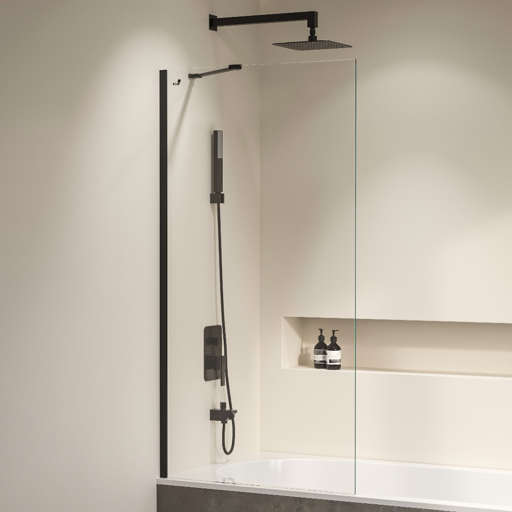душевая шторка rgw sc-151b 70x150 прозрачное стекло / профиль черный