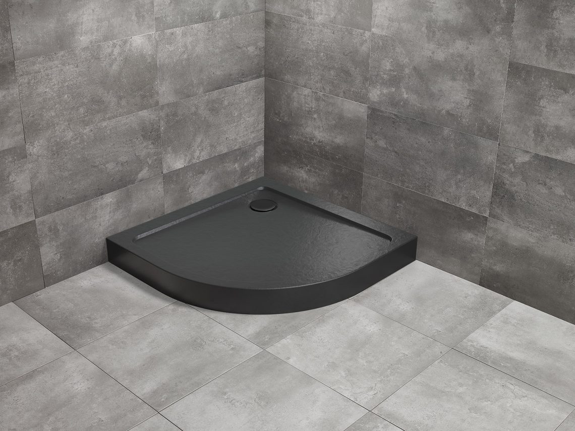 душевой поддон radaway doros a compact stone black 90x90 черный
