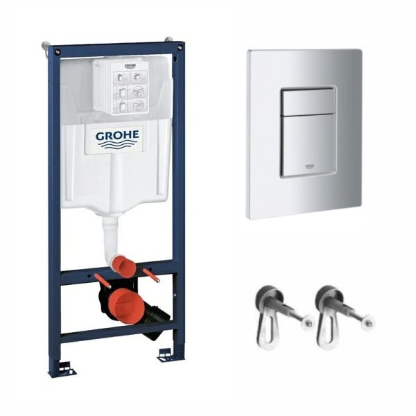 инсталляция для унитаза grohe rapid sl 38536001 с клавишей grohe skate cosmopolitan 38732000 хром (с шумоизоляцией)