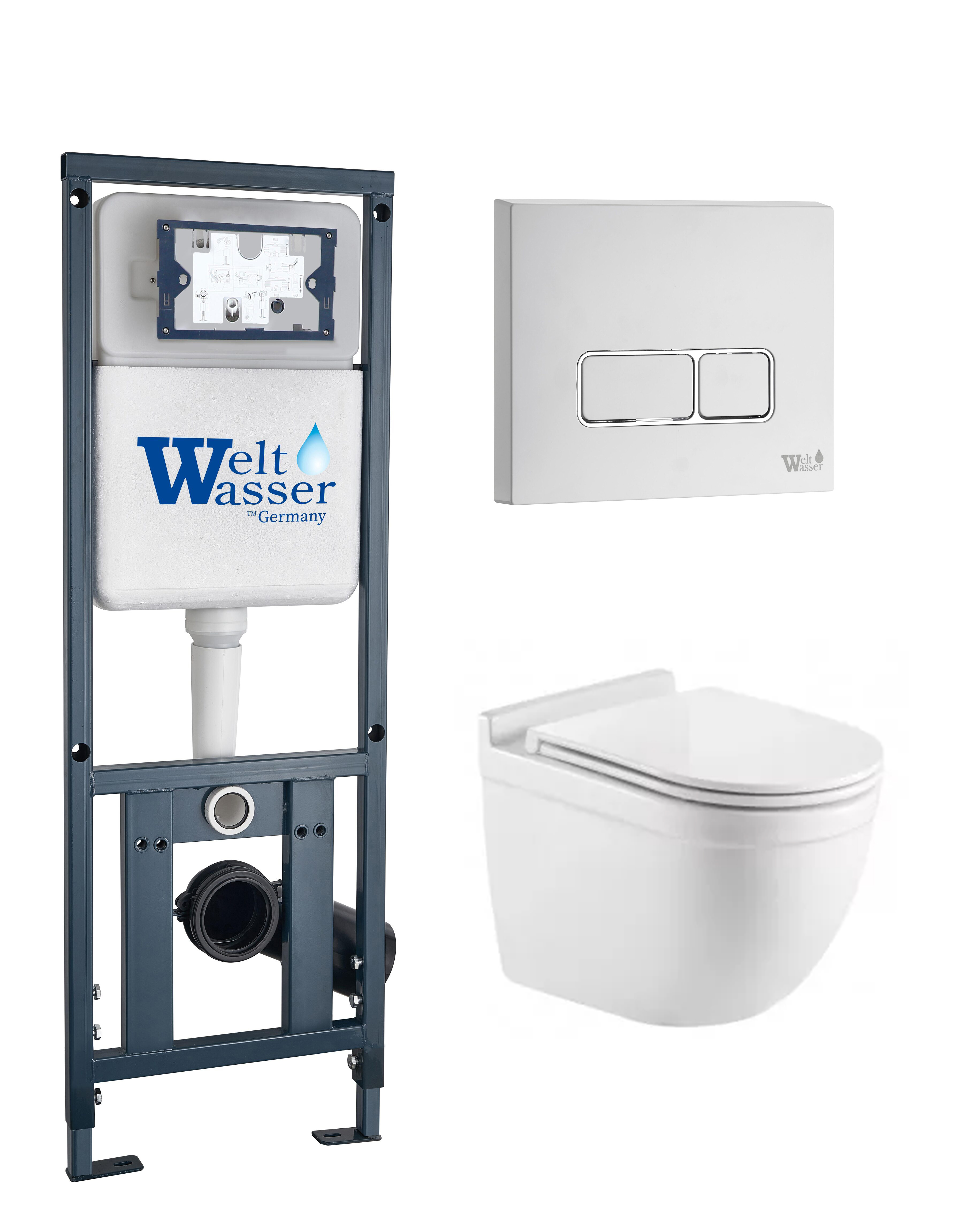 комплект инсталляция welt-wasser marberg 410 для унитаза heimbach 043 gl-wt с клавишей смыва mar 410 se gl-wt