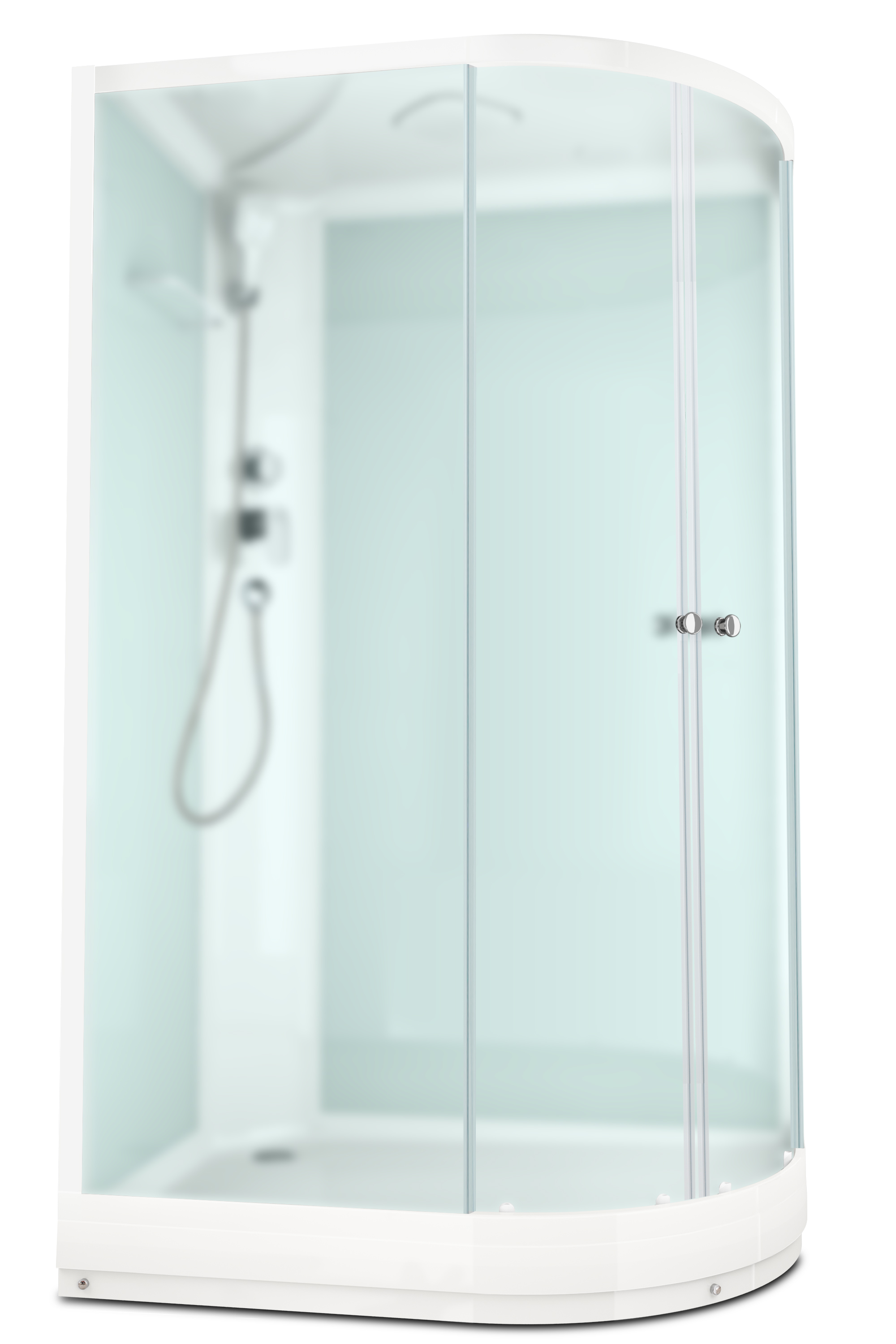 душевая кабина domani-spa delight 128 120x80 сатин матированное стекло / белые стенки с крышей (левая)