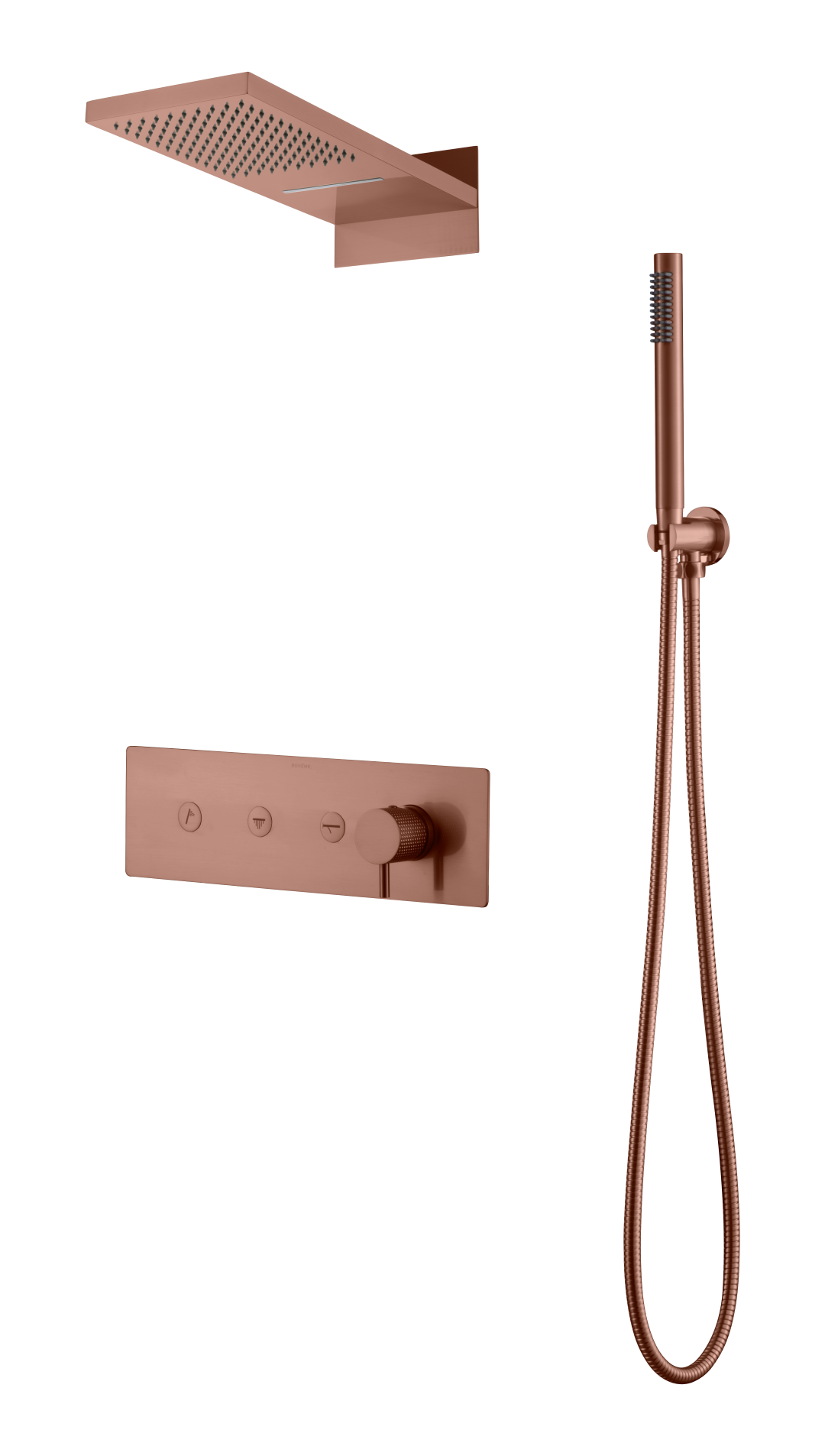 душевая система скрытого монтажа boheme fusion 131-2-brb brushed bronze, с изливом