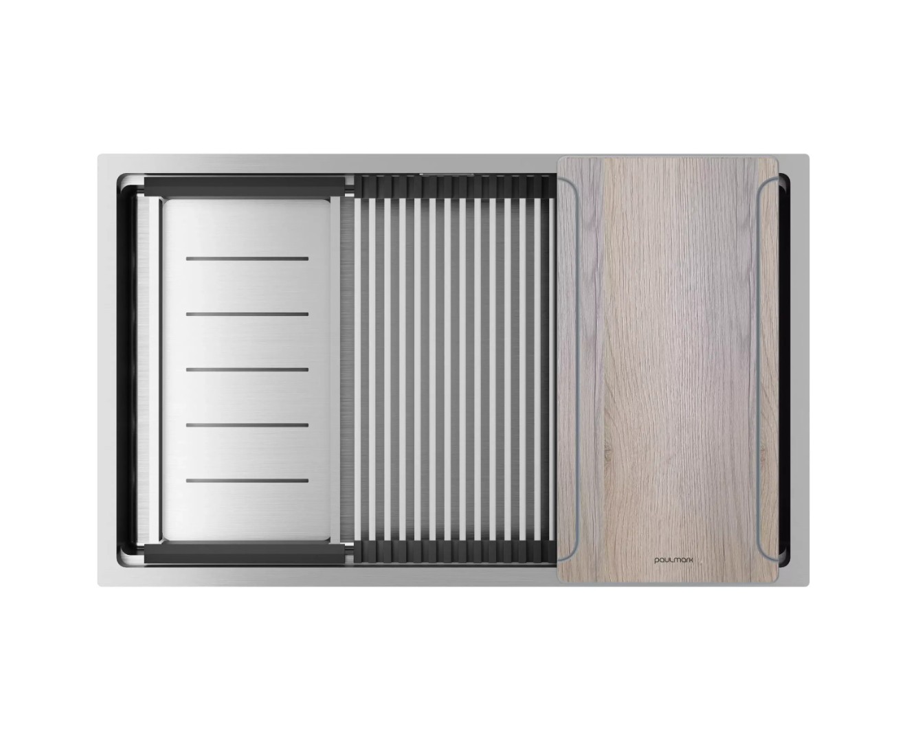 кухонная мойка paulmark next-multi sink 74 uni pm787445-bs 74x45 брашированная сталь