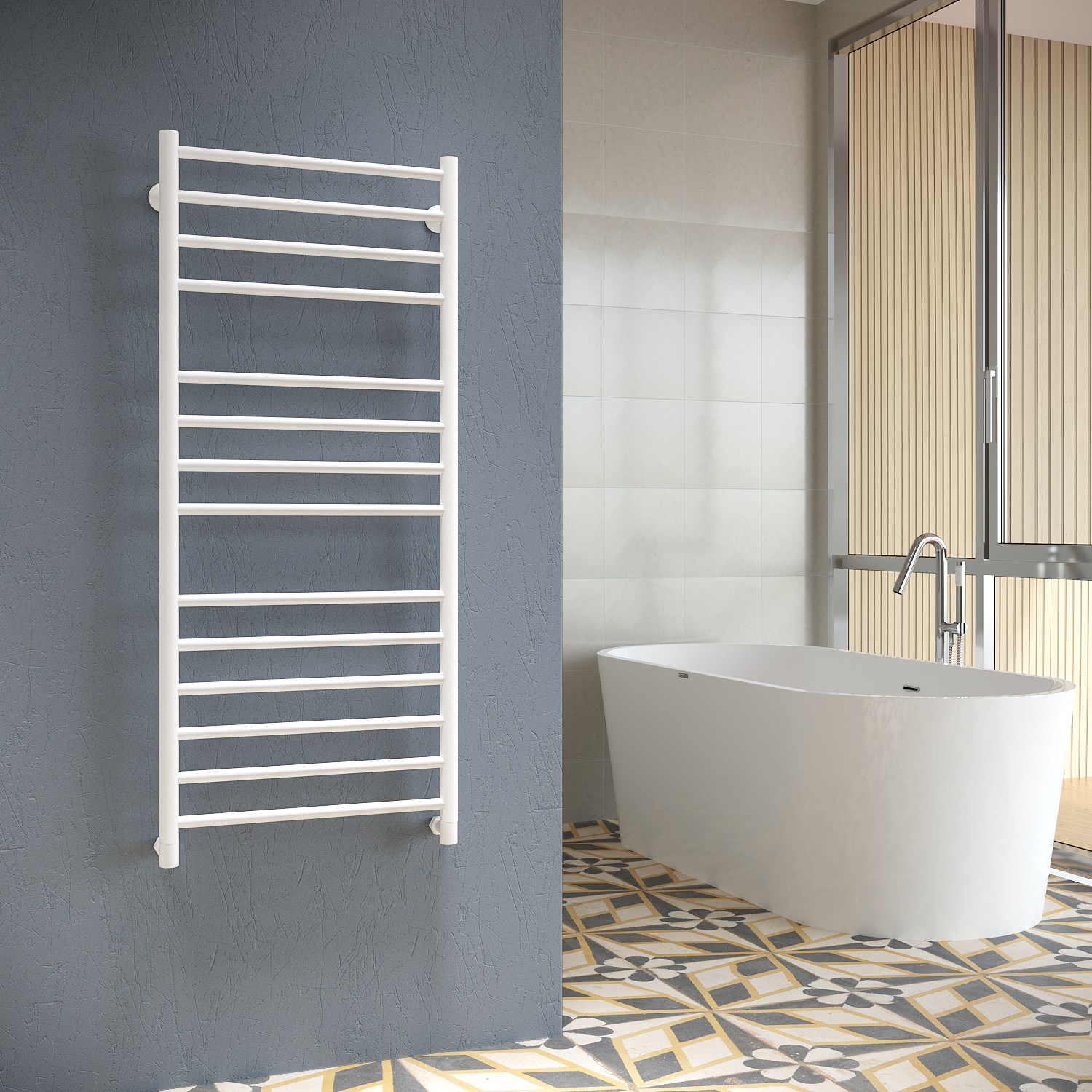 полотенцесушитель водяной stinox toscana luxe 50x120 белый матовый