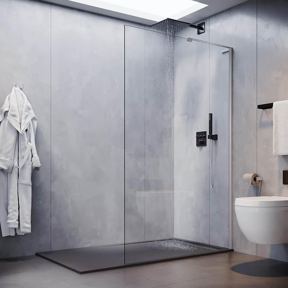 душевой уголок veconi kr-77 100x200 прозрачное стекло / профиль хром