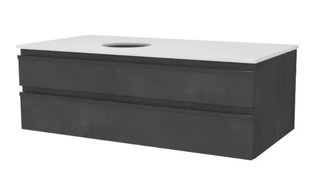 тумба подвесная kolpa-san alexis oa 100 dark concrete, черный цемент