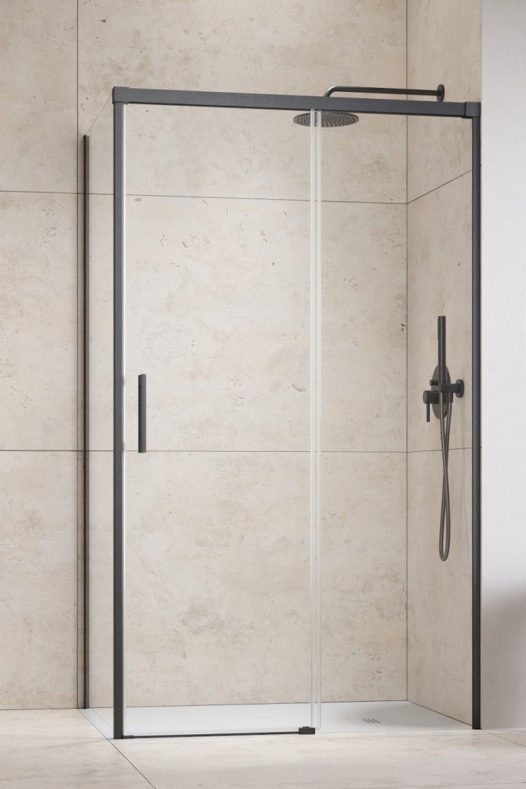 душевой уголок radaway idea brushed gunmetal kdj 140x70 правый, стекла прозрачные. профиль брашированная оружейная сталь