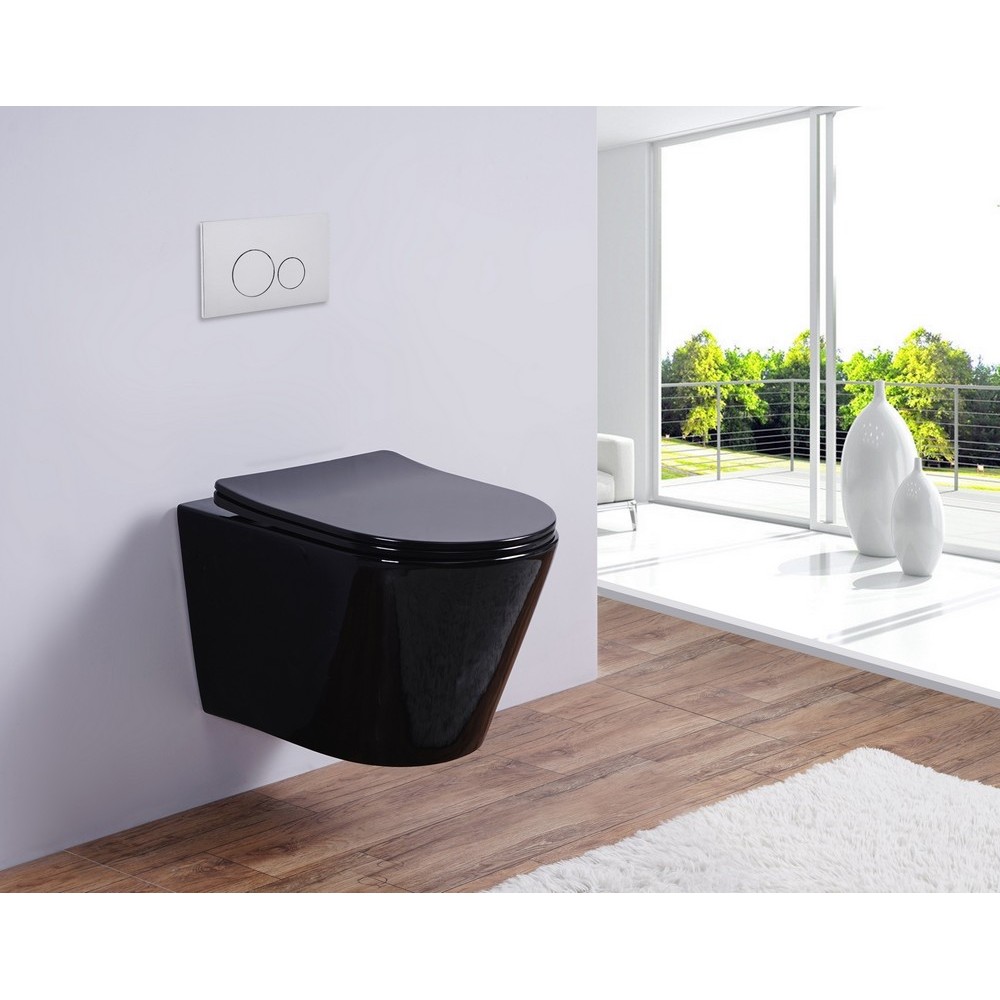 унитаз подвесной esbano clavel b 37x49 черный глянец