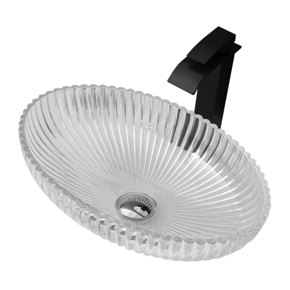 умывальник abber glas ak2304 51x34 прозрачный