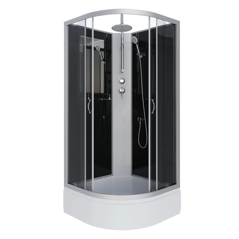 душевая кабина niagara classic ng-3501-14bkt 90x90 без крыши, стекла тонированные, профиль серебро
