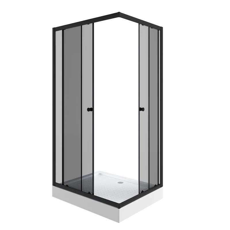 душевой уголок niagara ng-118-14qt 110x80 стекла тонированные, профиль черный