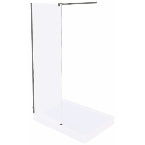душевой уголок gooddoor walk in sp-c-gm 120x195 прозрачные стекла / профиль оружейная сталь