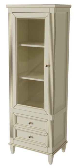 шкаф-пенал напольный caprigo albion 10355l-b002 левый, белый матовый
