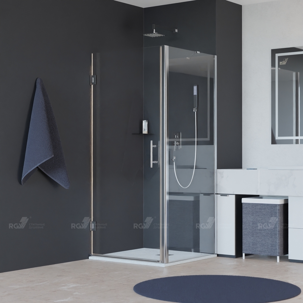 душевой уголок rgw hotel ho-045 80x90 стекла прозрачные, профиль хром