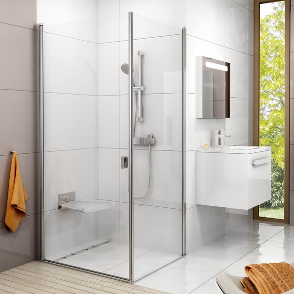 душевой уголок ravak chrome crv1+cps 90x90 стекло белый+transparent