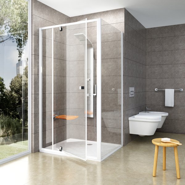 душевой уголок ravak pivot pdop2+pps 120x80 стекла прозрачные, профиль белый